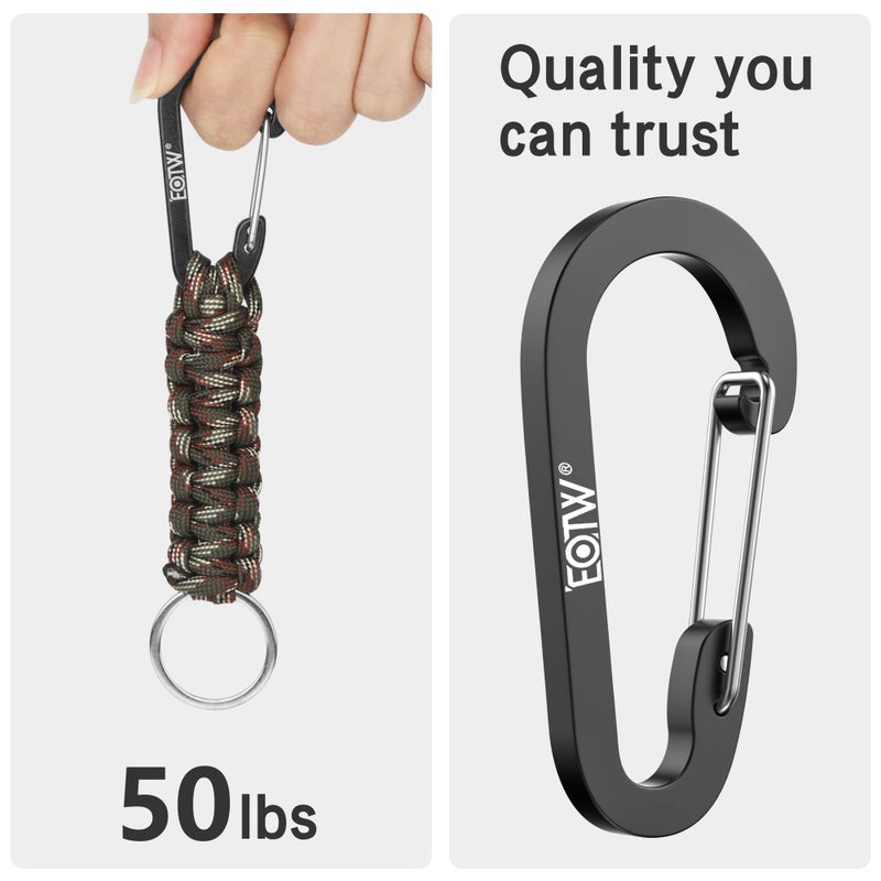 EOTW Carabiner Keychain,Paracord Keychain Small Aluminum Clip D Ring for Camping, Hiking, Fishing, Or As A Key Organizer - Image 5